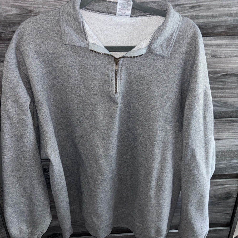 Men's Gray Half-Zip Sweater